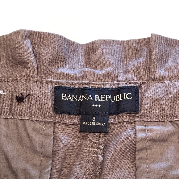 BANANA REPUBLIC FACTORY paper bag, tie waist, taupe shorts - Picture 3 of 5